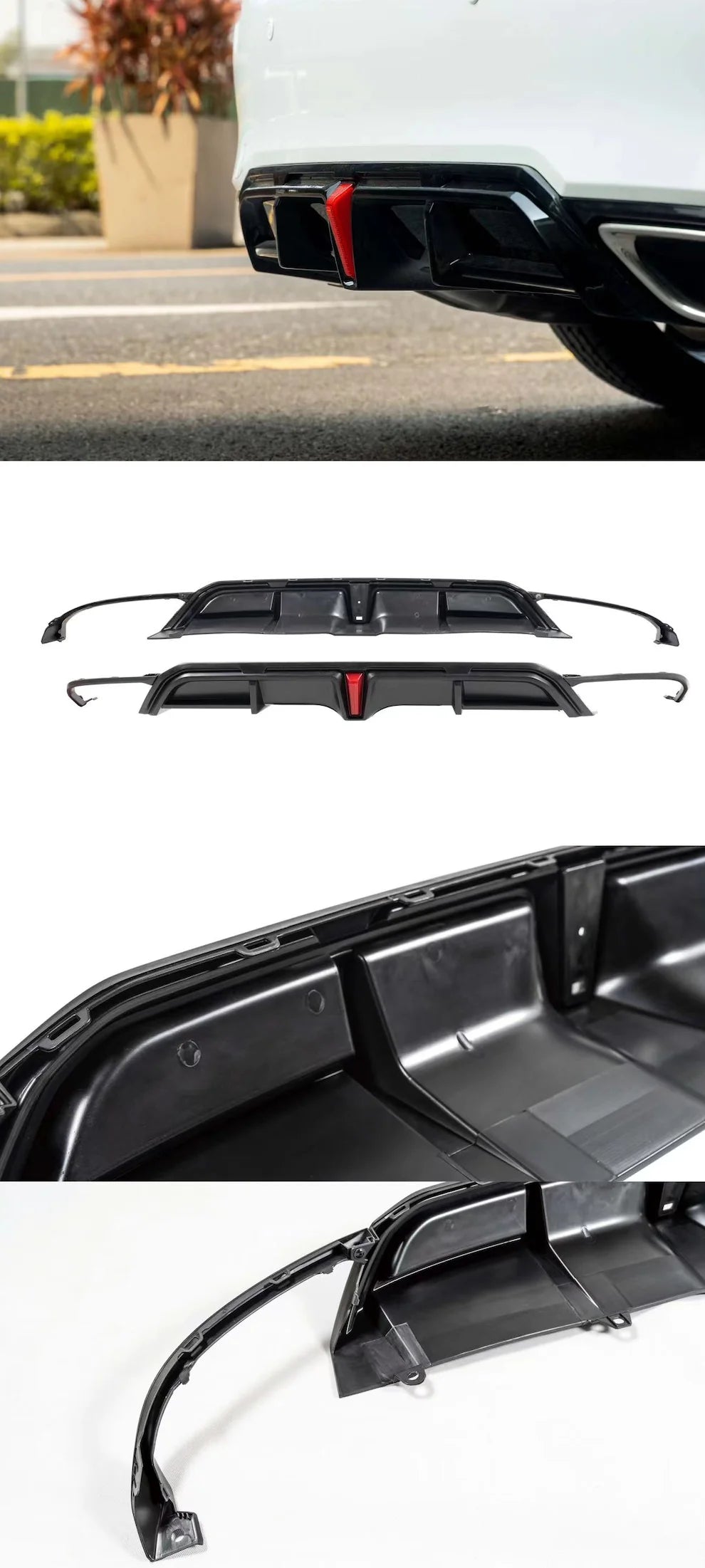 SWA 2022-2025 11th Gen Honda Civic Hatchback Rear Diffuser with 3rd Brake Light BY YOFER DESIGN