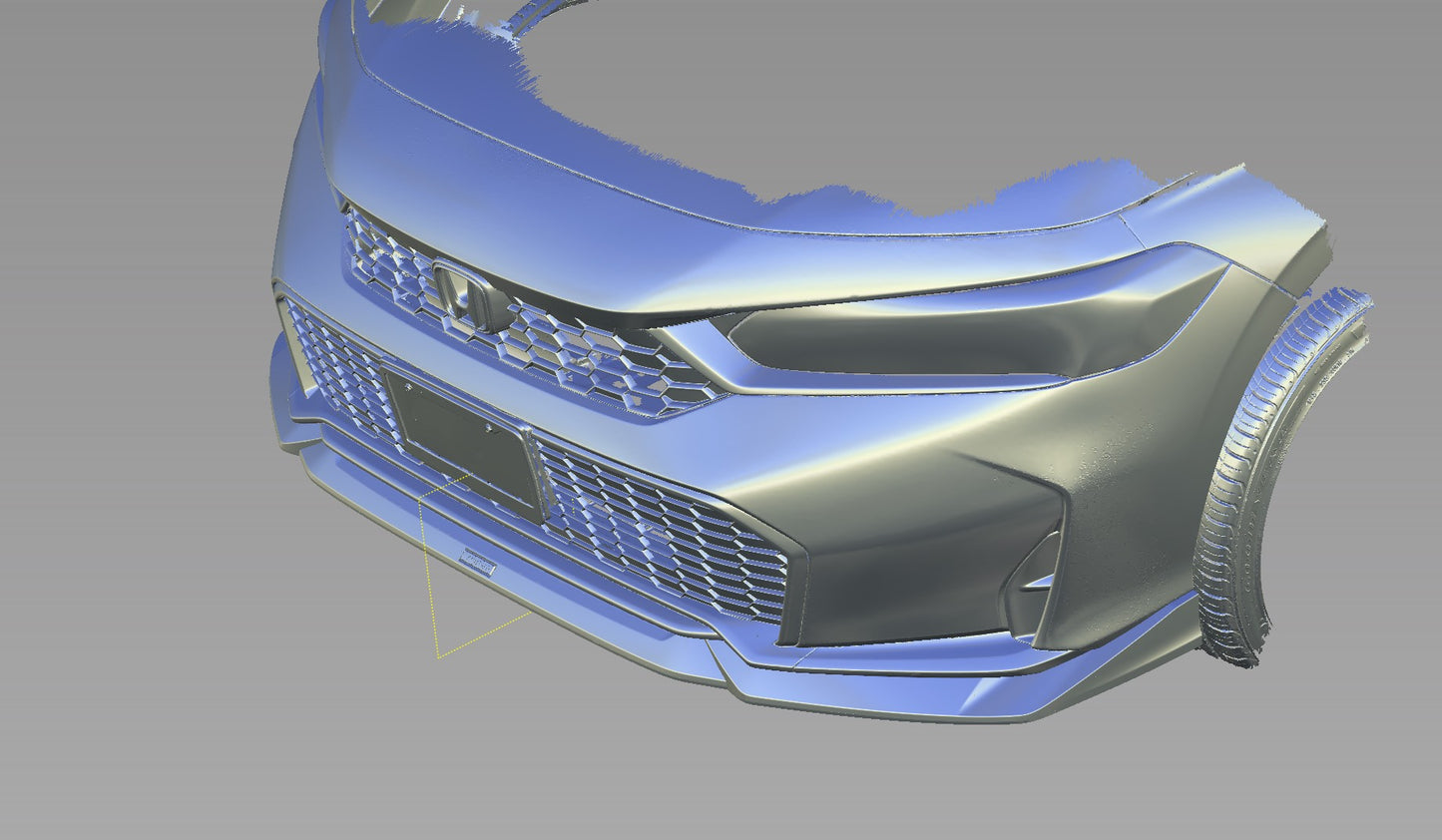 2025+ 11th Gen Civic (Facelifted) YOFER 3 Pc Front Lip (Gloss Black)