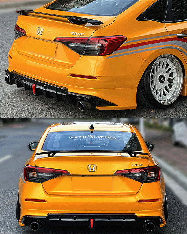 SWA 2022-2025 11th Gen Civic Gloss Black Duckbill Trunk Spoiler v2 By YOFER Desgin