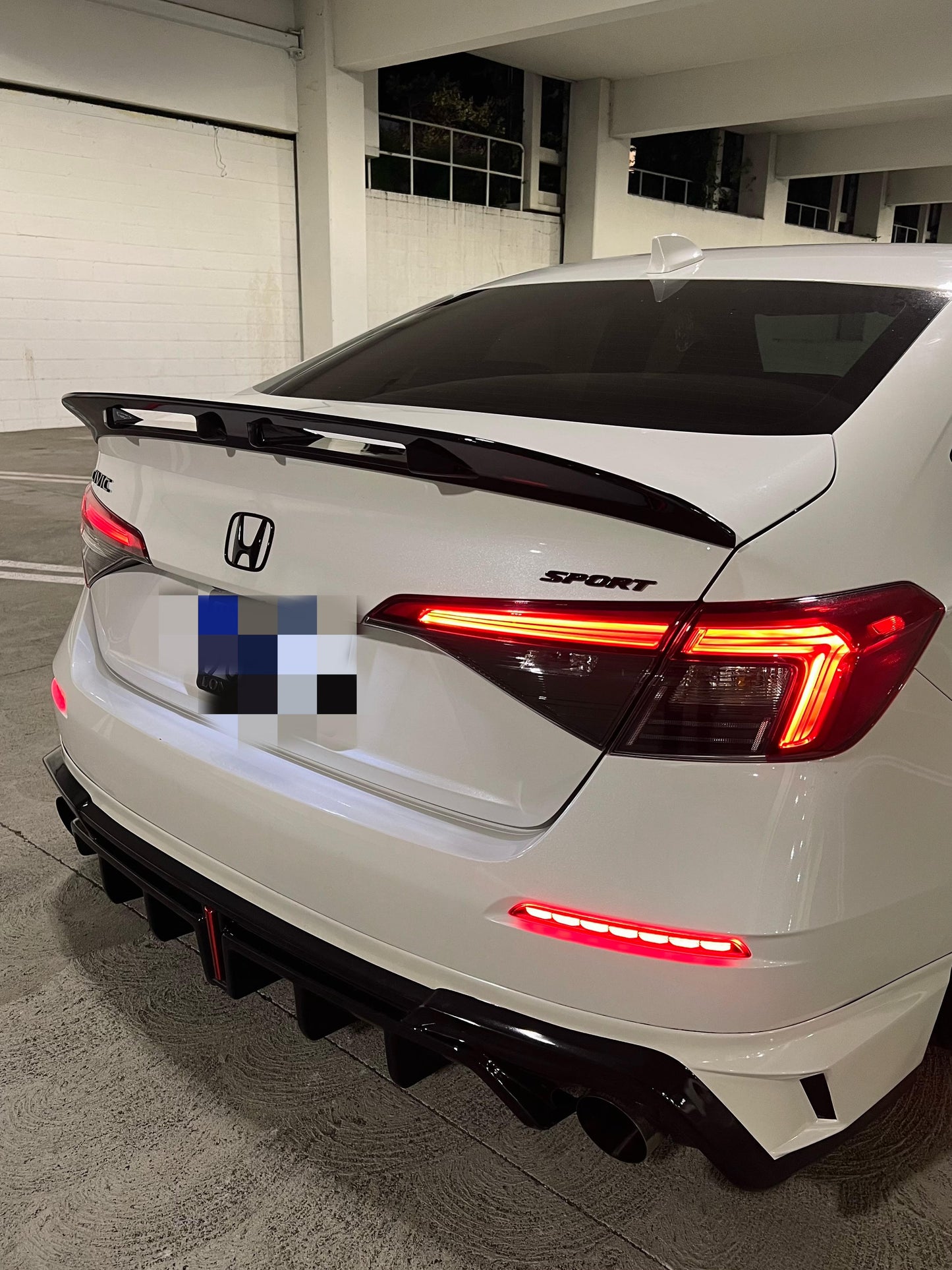 SWA 2022-2025 11th Gen HONDA Civic Sedan Gloss Black Razor Style Trunk Spoiler