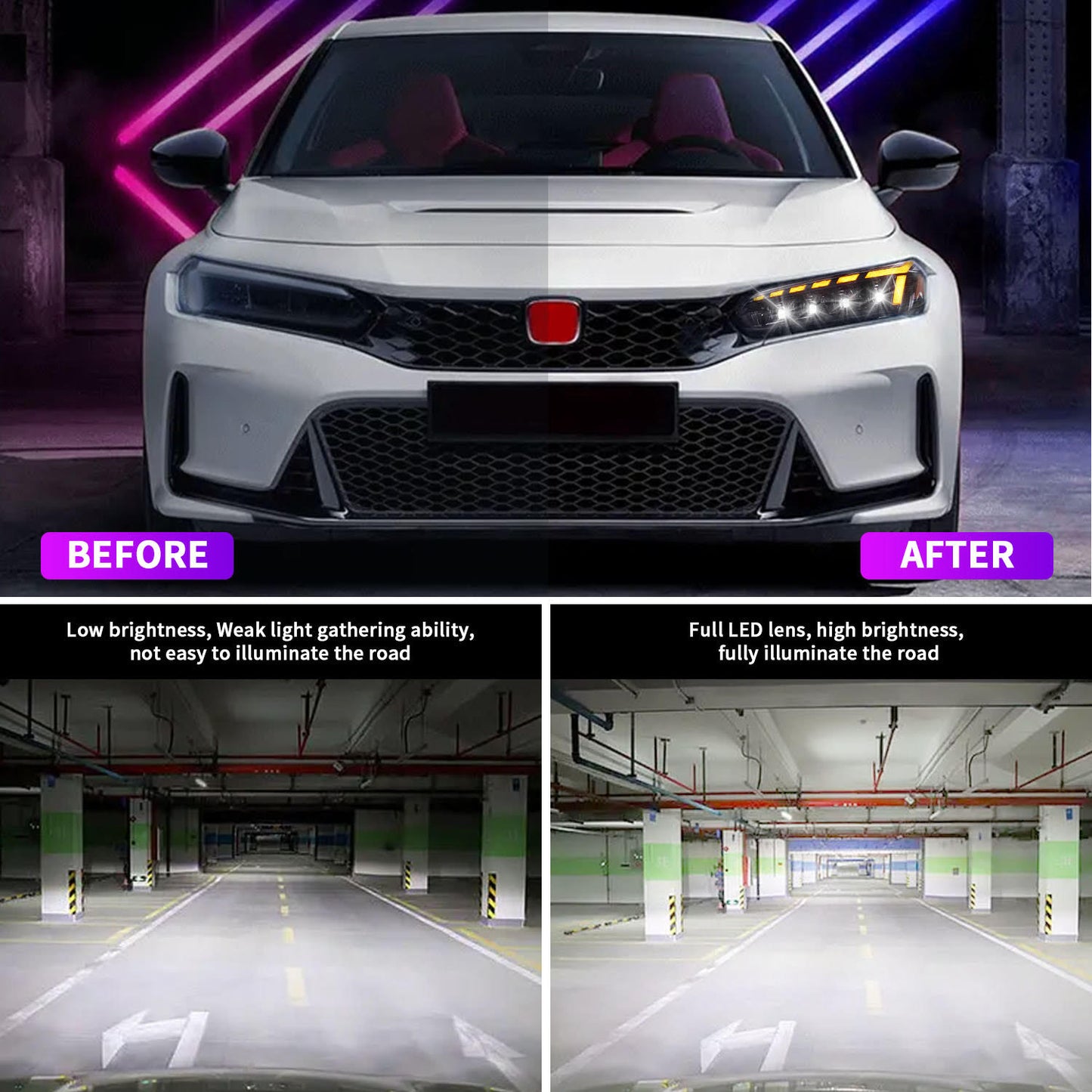 SWA 2022-23 11th Gen Civic V2 Sequential Headlights (Sedan and Hatchback)- Passenger And Driver Side- FULL LED