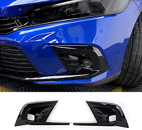 SWA 2022-2024  11th Gen Civic Sedan and Hatch Back Front Bezel/Fog Light Lamp Cover Trim (Gloss Black ) ABS 2 PCS