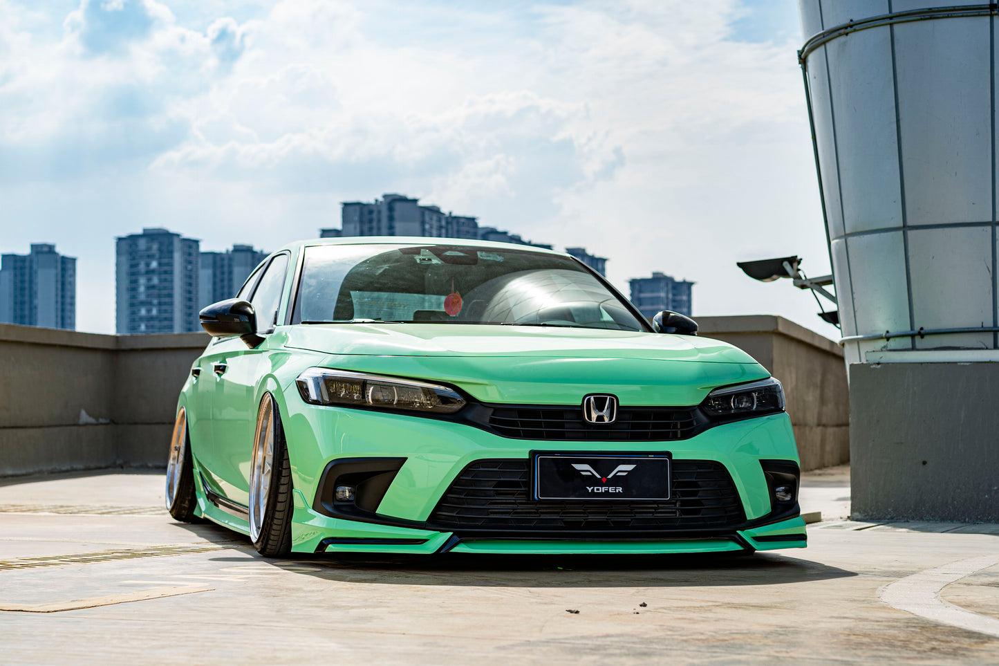 2022-2024  11th Gen Civic  YOFER V3 4 Pc Night Shadow Front Lip (Painted)