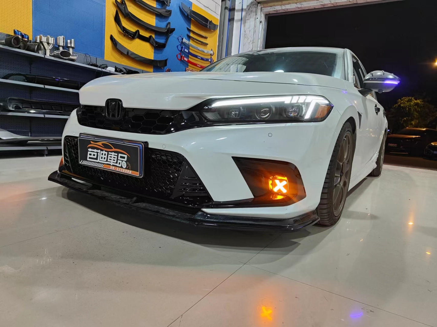 SWA 2022-2024  11th Gen Civic X Style LED Front Bumper Fog Lights (Sedan Hatchback)