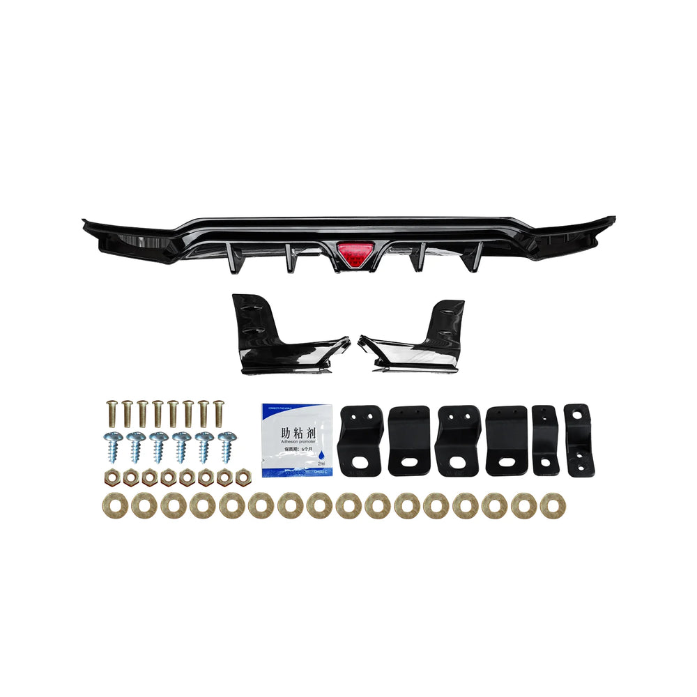 SWA 2022-2025 11th Gen Honda Civic Hatchback Rear Diffuser Gloss Black ...