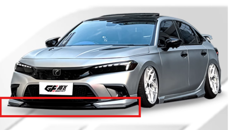 2022-2024  11th Gen Civic 3 Pc  Front Lip (Painted) For Sedan and Hatchback BY GF Body Kit