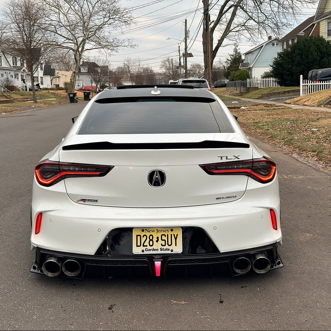 2021-2025 SWA 2th Gen Acura TLX Gloss Black Rear Diffuser with 3rd Bra ...