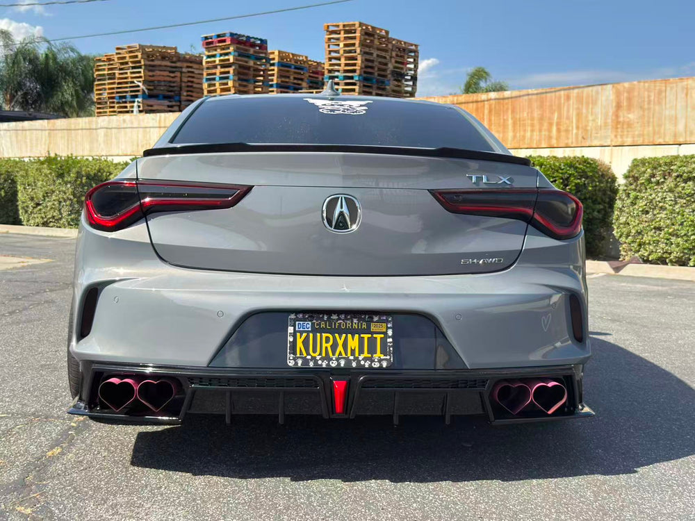 (PRE-ORDER) 2021-2025 SWA 2th Gen Acura TLX Gloss Black Rear Diffuser with 3rd Brake Light BY SWA Desgin