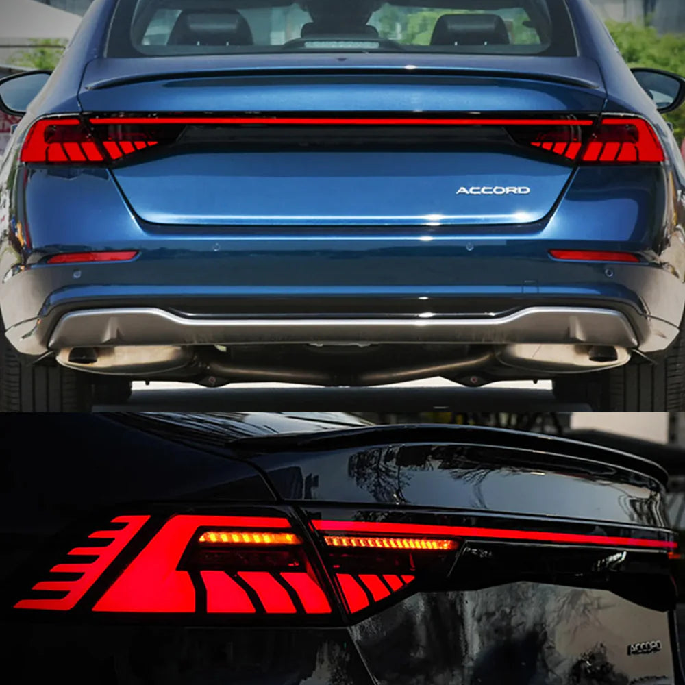 SWA  2023-25 11th Gen Honda Accord V2 Audi RS7 Style LED Tail Lights Assembly BY NewSpeed