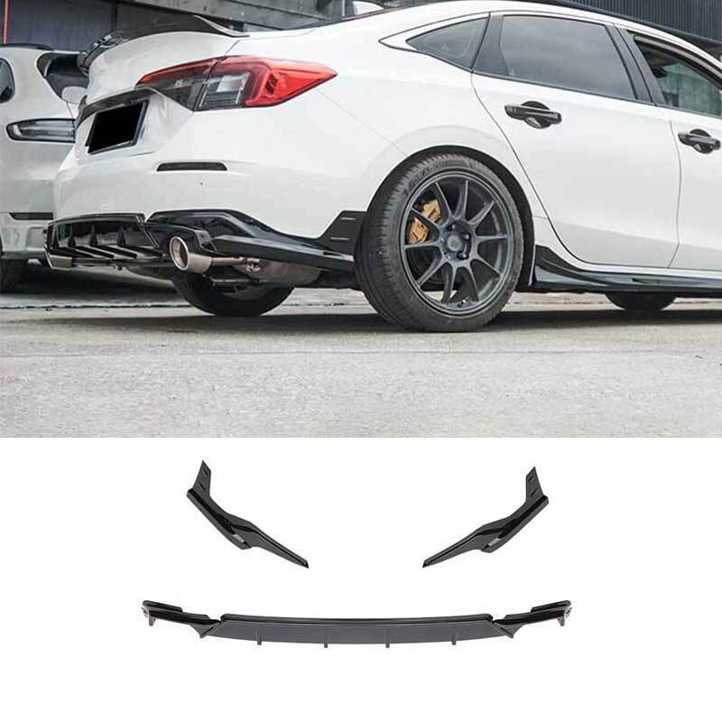 Pcs Diffuser 2022-2024 11th Gen Civic Sedan Gloss Black Mugen Style 3 Pcs Diffuser ...