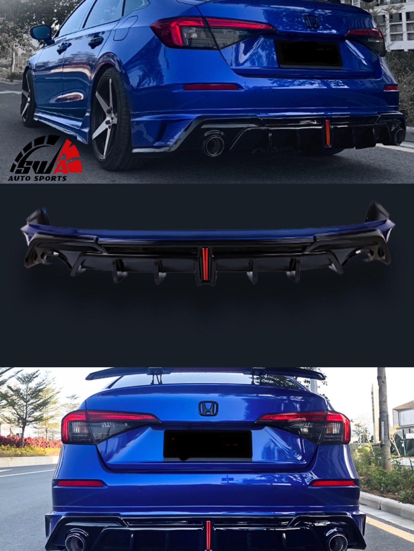 2022-2024 11th Gen Civic ACR Diffuser Two-tone with LED brake light (S ...