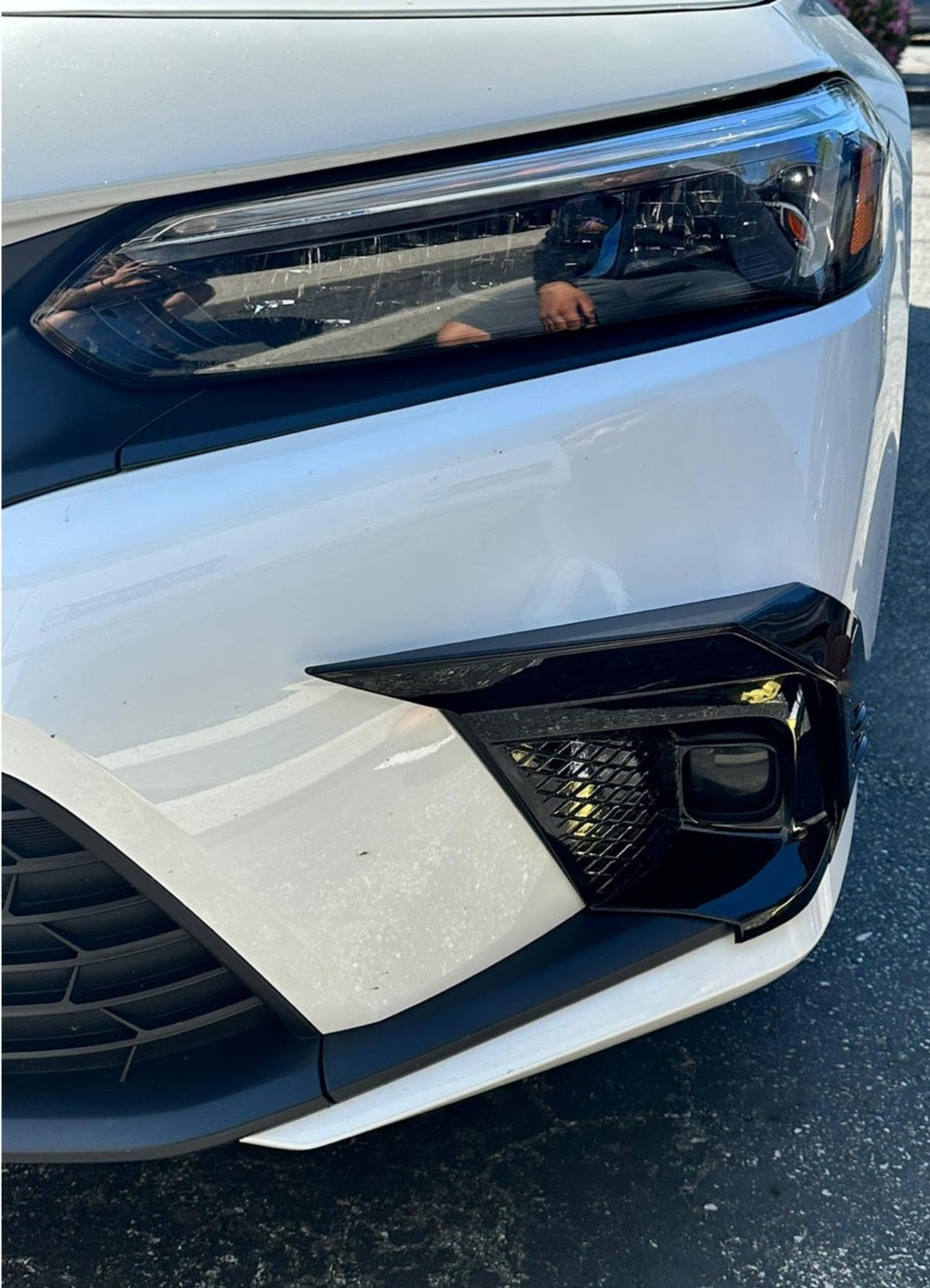 Upper & Lower Front Grille Kit W/ Fog Light & Bracket For 2022-2024 Honda Civic